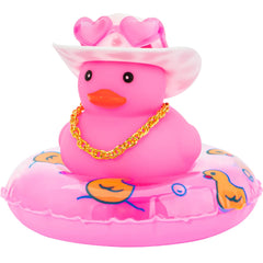 wonuu pink rubber duck with heart-shaped sunglasses for car dashboard decor