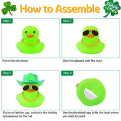 wonuu dashboard duck with shamrock hat serves as a whimsical interior accent