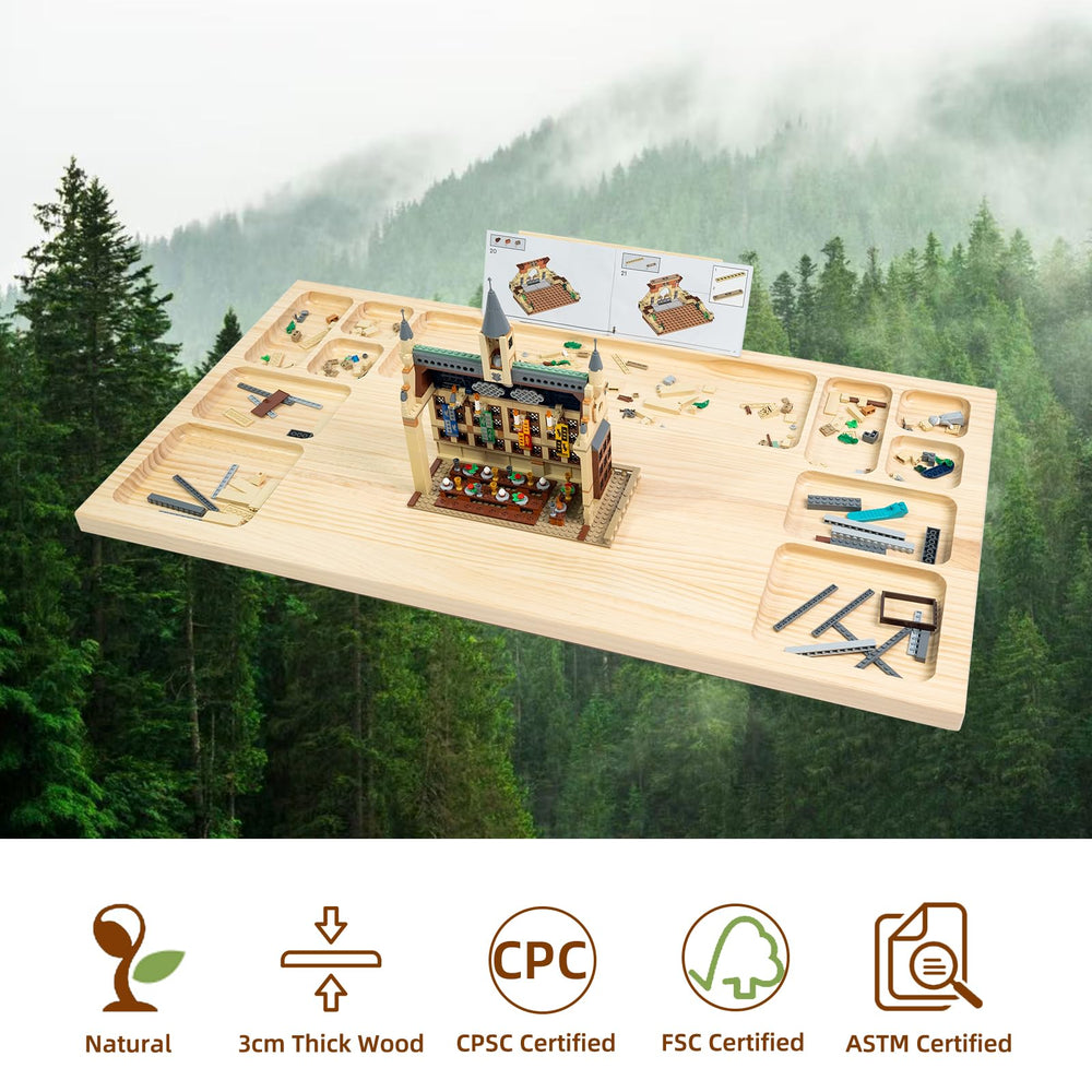 WOOD CITY Baseplate Table Dimensions 21.6 by 41.3 inches for large builds