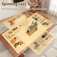 Wood City Baseplate Table Lazy Susan rotation enables inclusive group-building