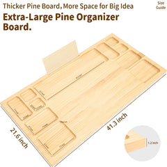 Wood City Baseplate Table shelf holds manuals or tablets for quick reference