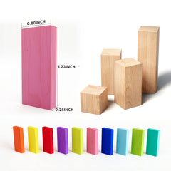 WOOD CITY tumbling domino chain in action illustrating mesmerizing chain reactions