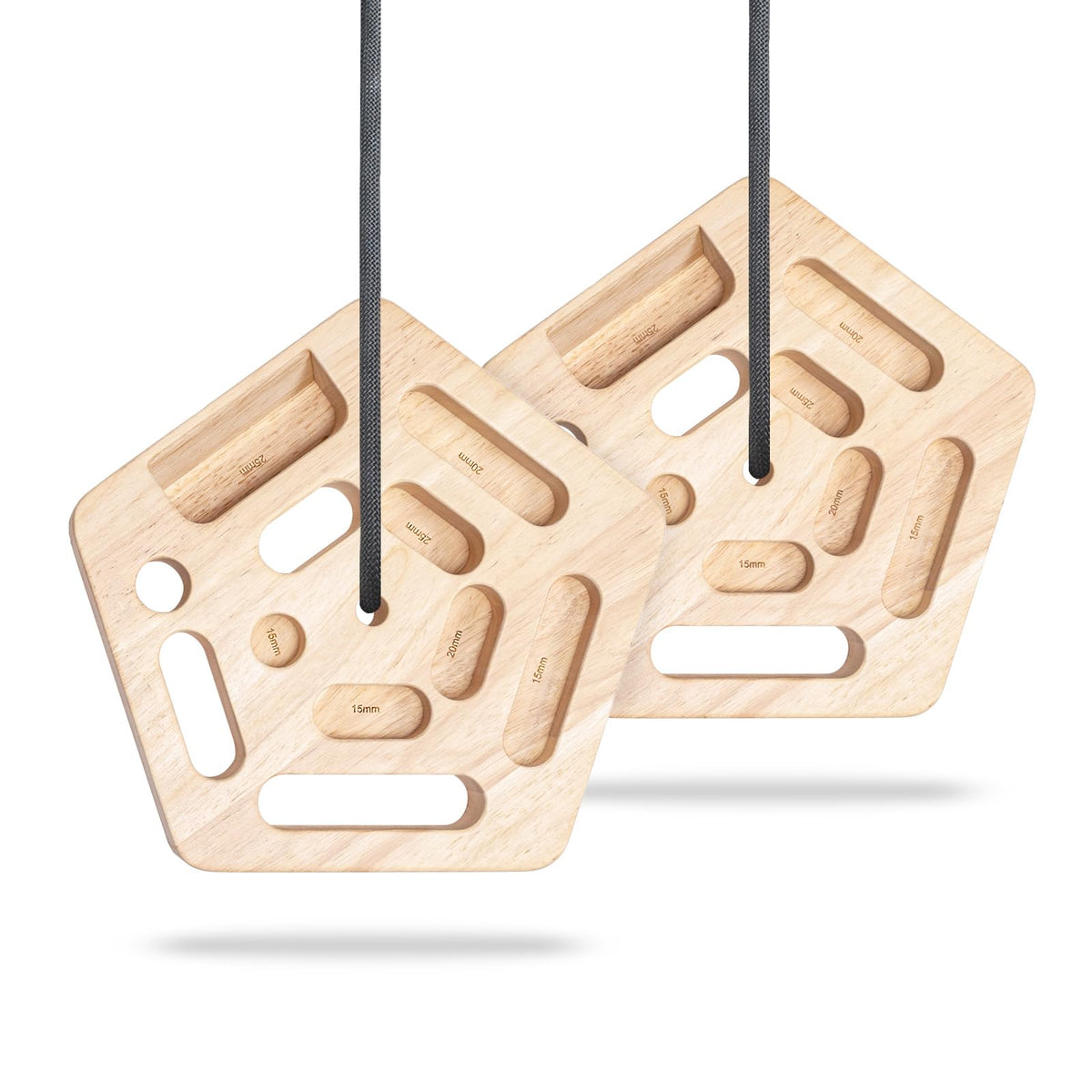 WOOD CITY Hangboard with 11 pockets offering versatile training options.