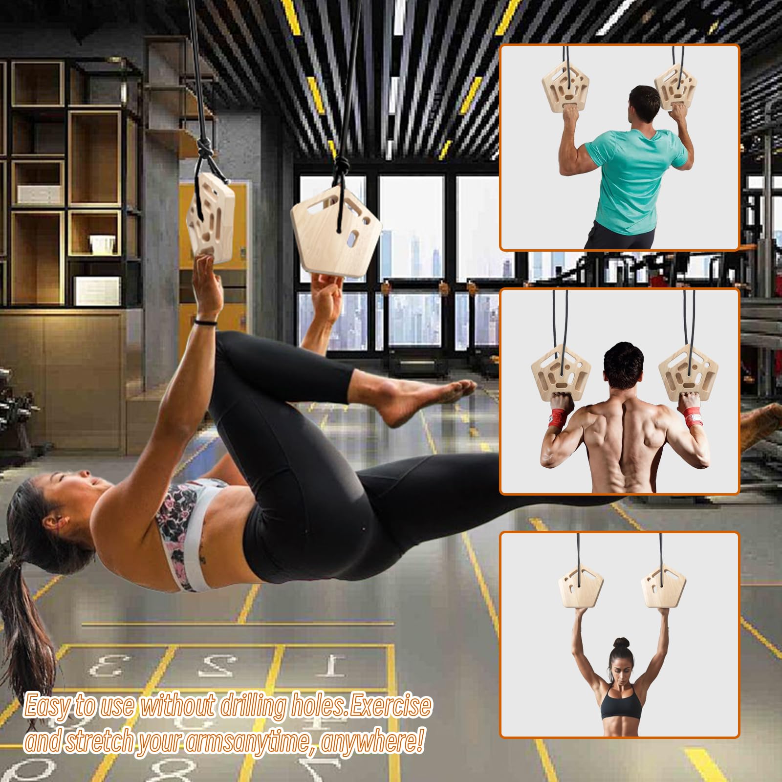 WOOD CITY Hangboard quick-install design with 60-second setup.