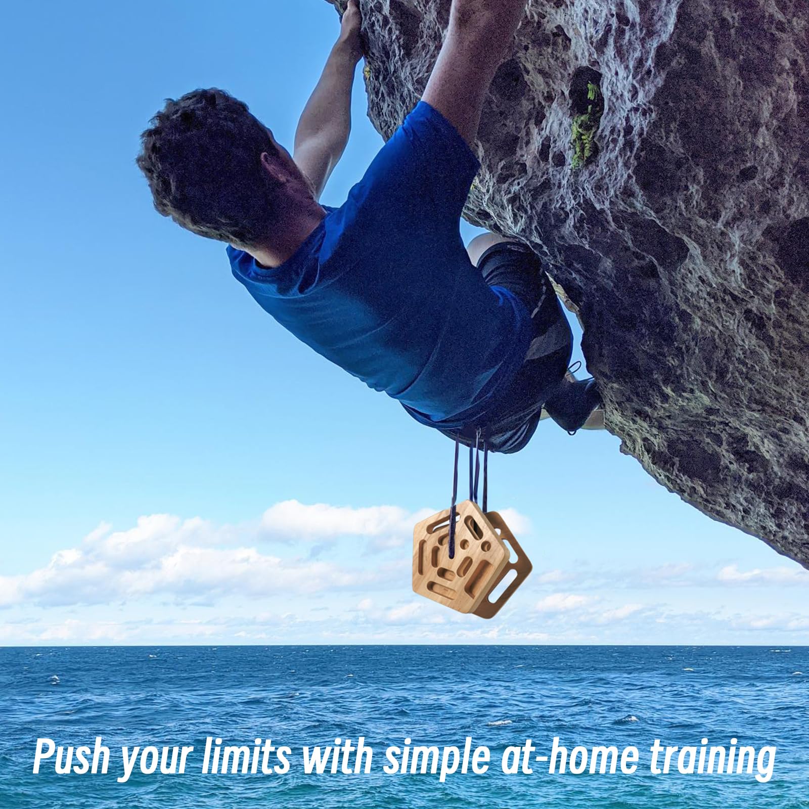 WOOD CITY Hangboard supports indoor and outdoor training for warm-ups.