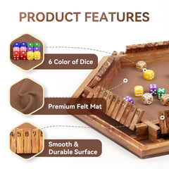WOOD CITY Shut The Box felt surface close-up highlighting durability.