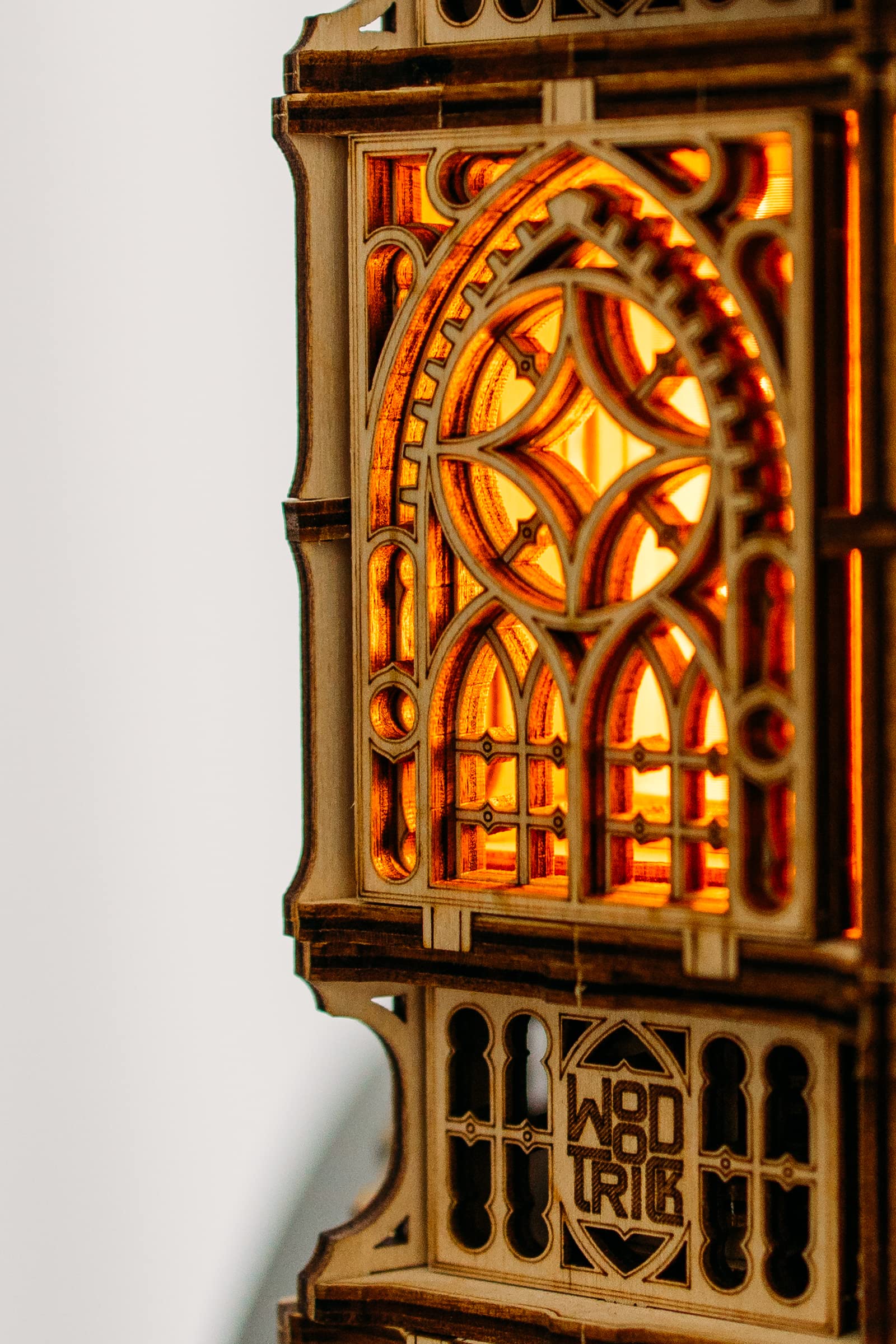Wood Trick Antique Lantern kit-contents shows all parts packed for a full DIY build