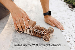 V8 engine-detail on Wood Trick Hot Rod model showing mechanical realism