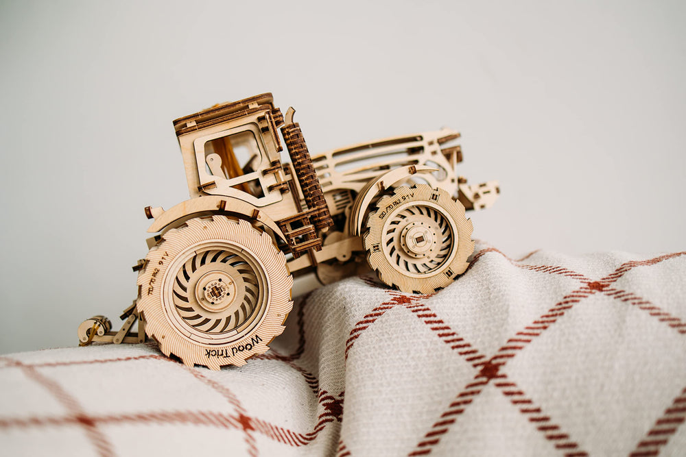 Wood Trick tractor pistons visible under the hood