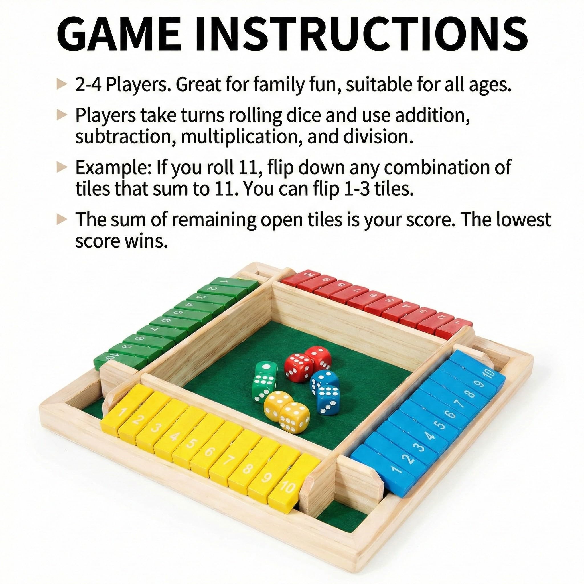 Wooden Shut The Box arrives in a sturdy gift box ready for gifting.