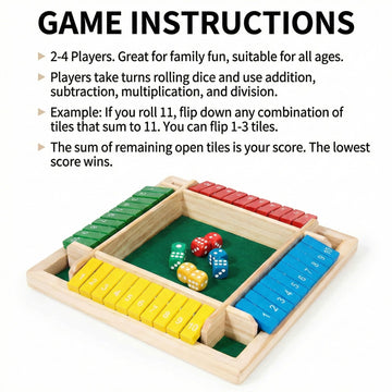 Wooden Shut The Box arrives in a sturdy gift box ready for gifting.