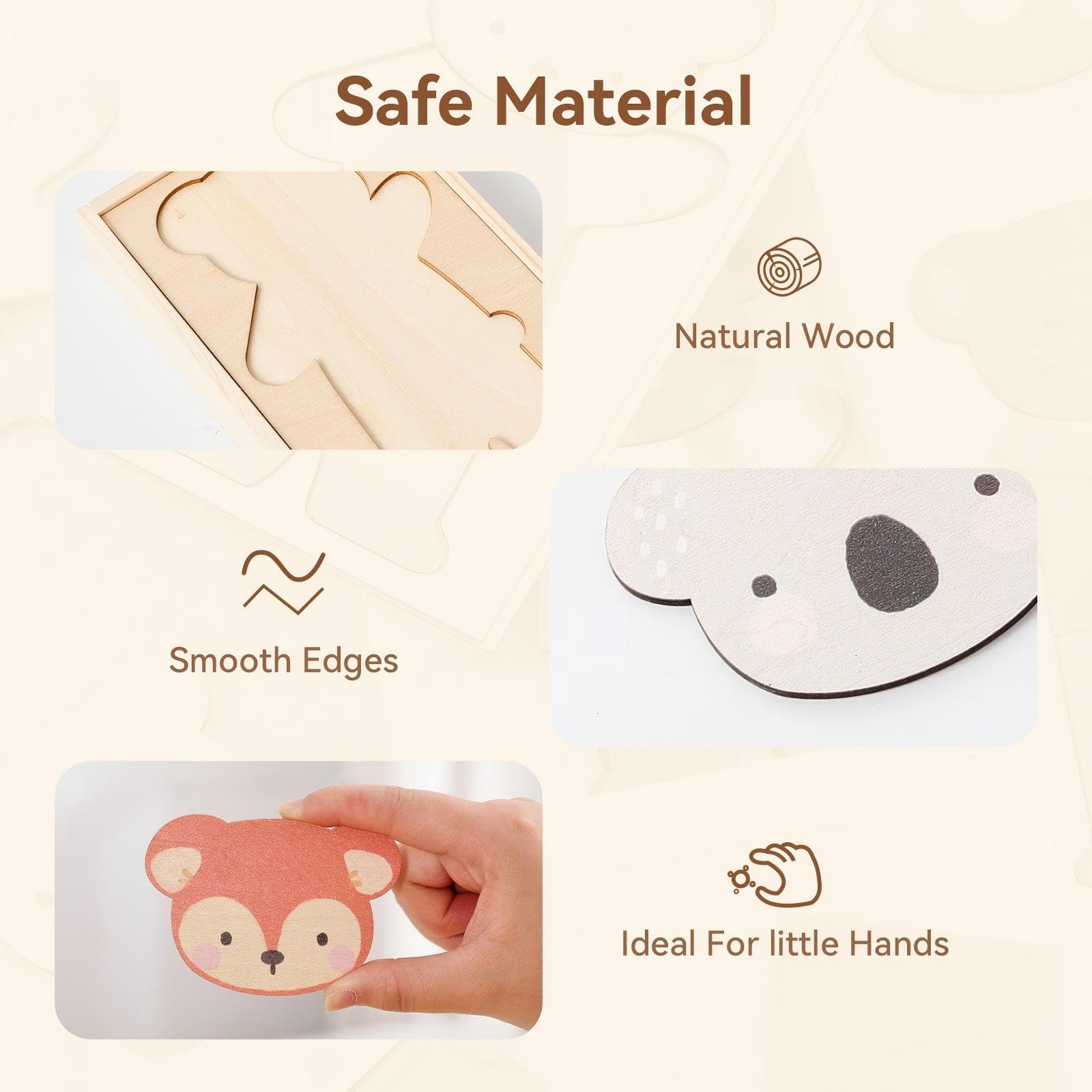 WOODEN TEETHER storage box with drawer enables easy transport and storage.