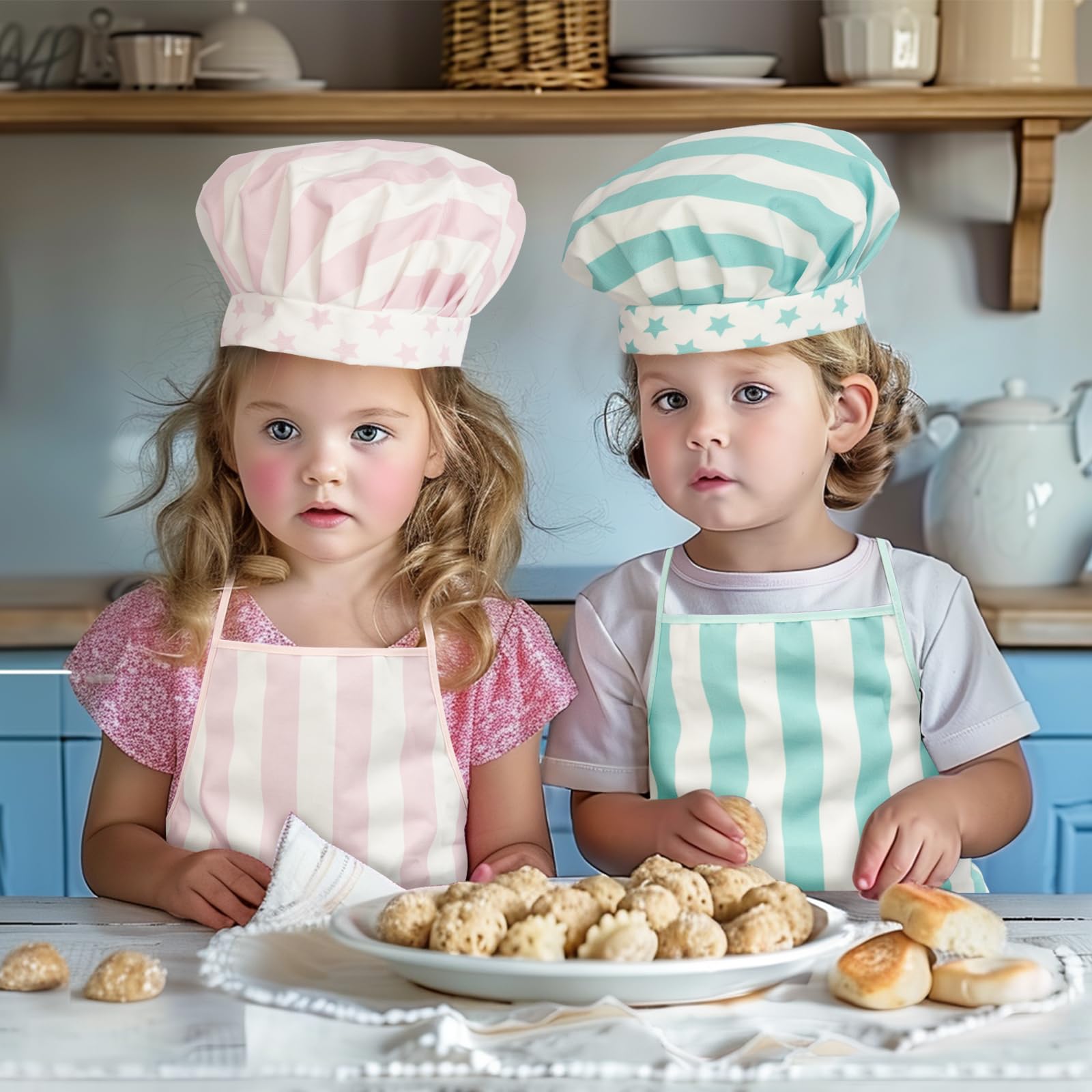 WoodenEdu blue gift set for girls and boys sparks creative cooking.