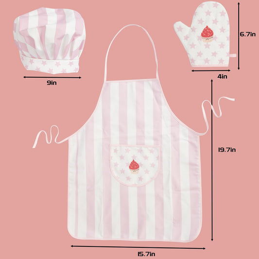 WoodenEdu Pink chef hat adjustable strap for comfortable wear.