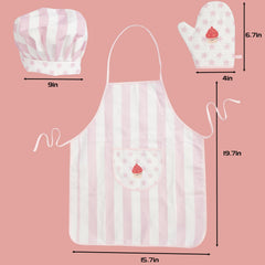 WoodenEdu Pink chef hat adjustable strap for comfortable wear.