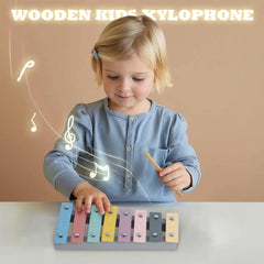 WoodenEdu Kids Xylophone vibrant colors invite sensory learning