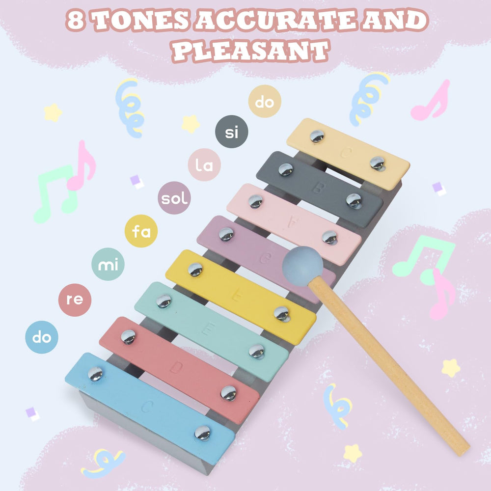 WoodenEdu Kids Xylophone portable-design supports on-the-go music practice