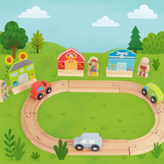 WOODENFUN brio-compatible track pieces enable seamless expansion and creative layouts.