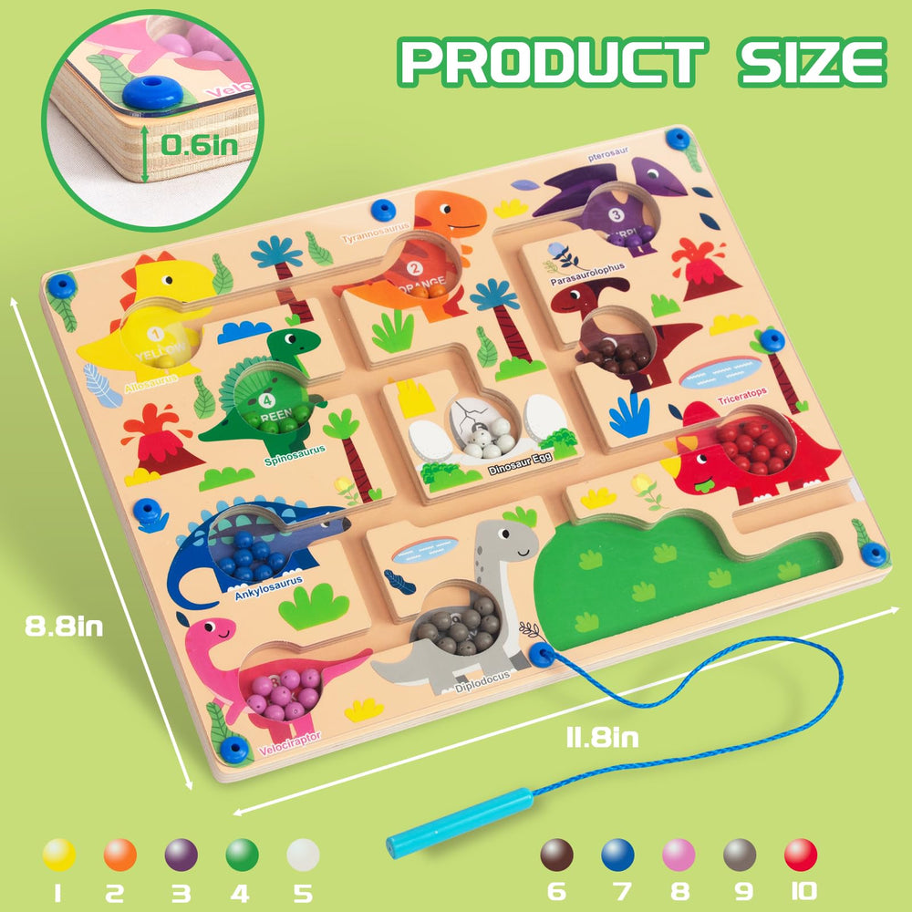 WoodenFun color beads (55) encourage counting and color matching during play.