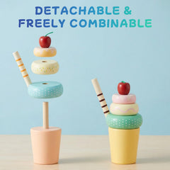 WOODENFUN realistic ice cream shapes inspire creative storytelling during playtime.