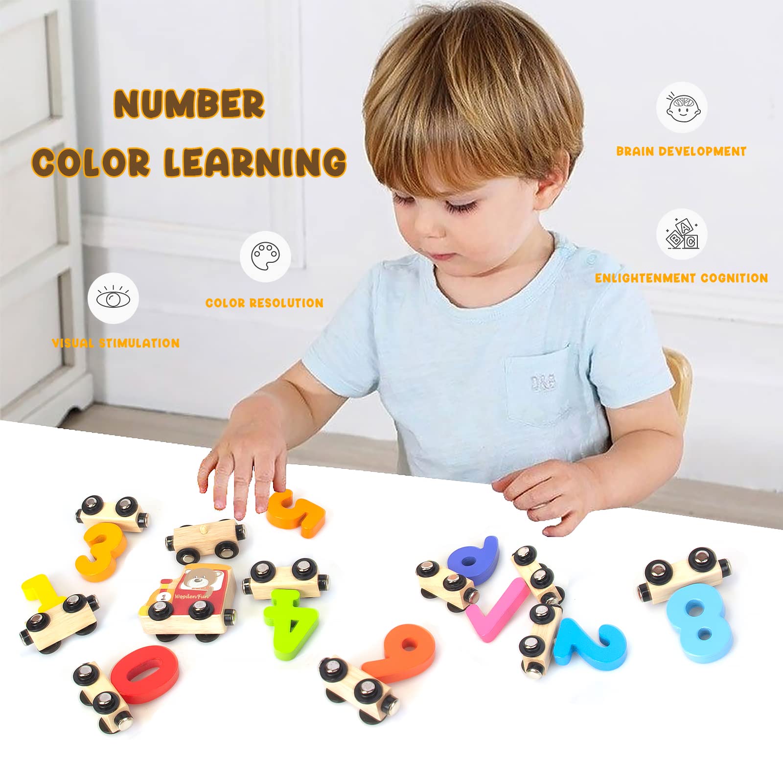 WOODENFUN Number Train Set is a thoughtful gift for birthdays and holidays.