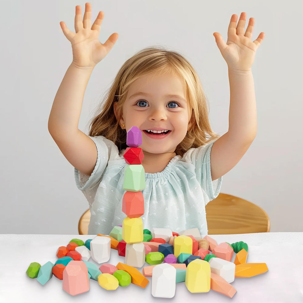 WOODENFUN gift-ready stack of stones suitable for birthdays and holidays.