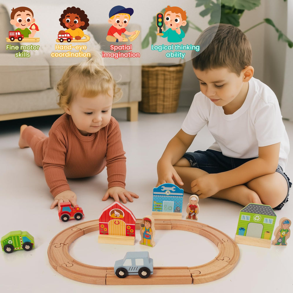 WOODENFUN toddler train gift idea supports hands-on learning and creativity.
