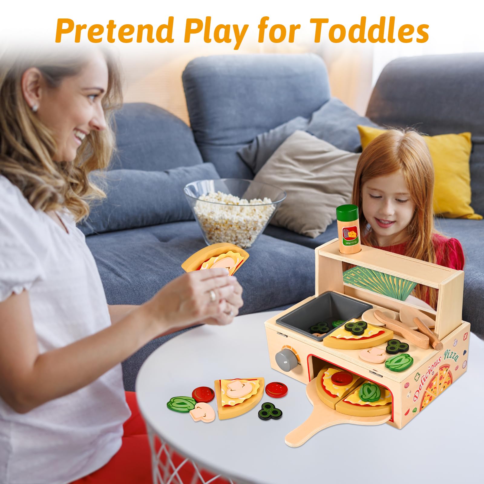 Wooderma play bills help kids practice counting during orders.