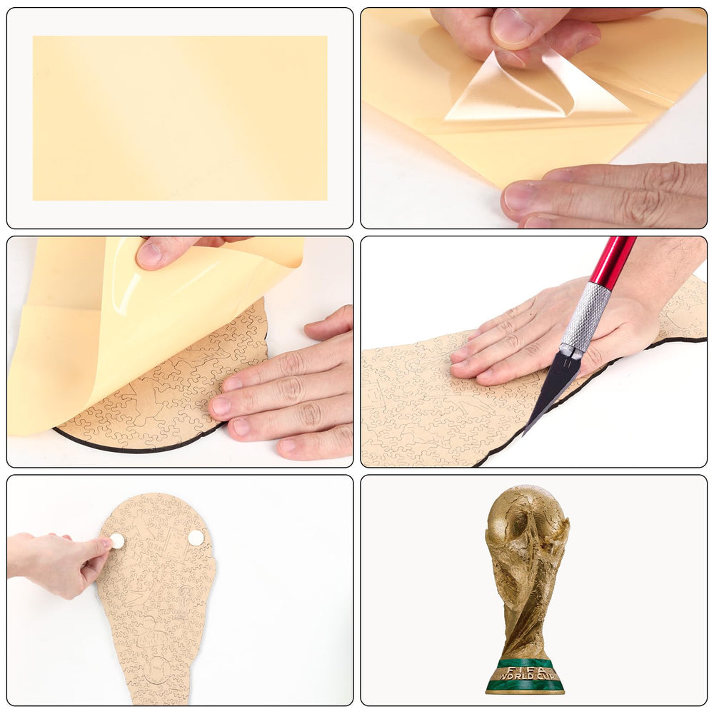 WoodLux gift-ready soccer fans puzzle packaging, ideal for celebrations.