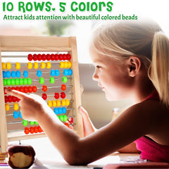 WOODMAM colorful beads and 5 metal rods promote smooth counting.