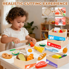 WOODMAM four food group boxes keep play organized and clean.