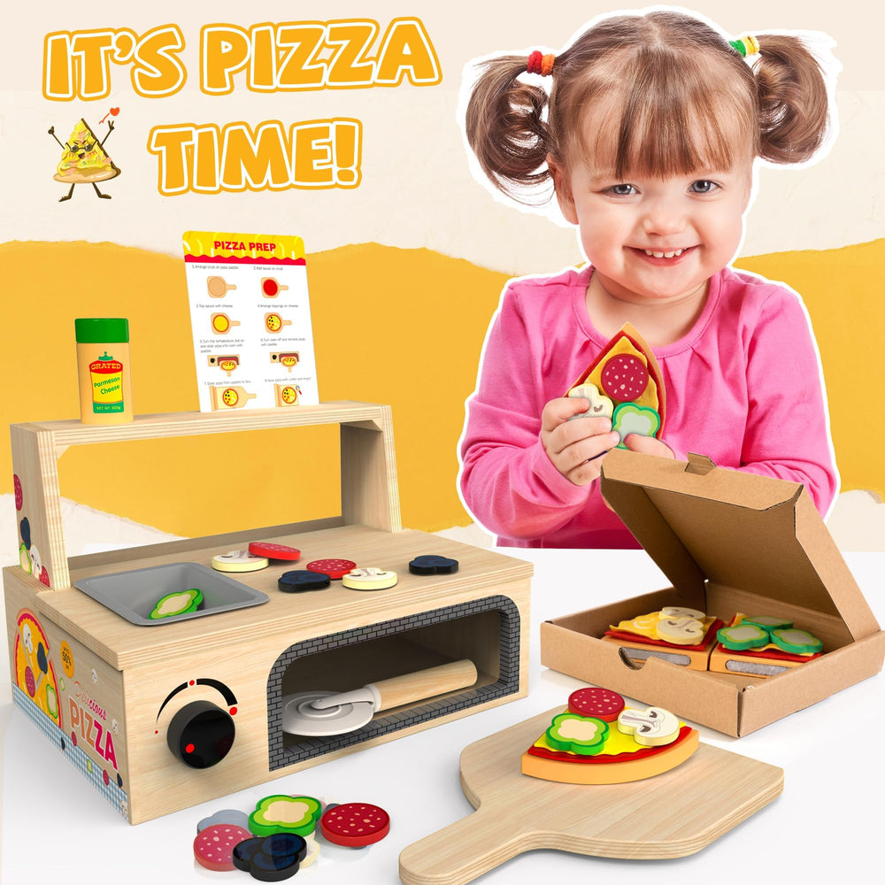WOODMAM gift-ready pizza toy ideal for birthdays and holidays.
