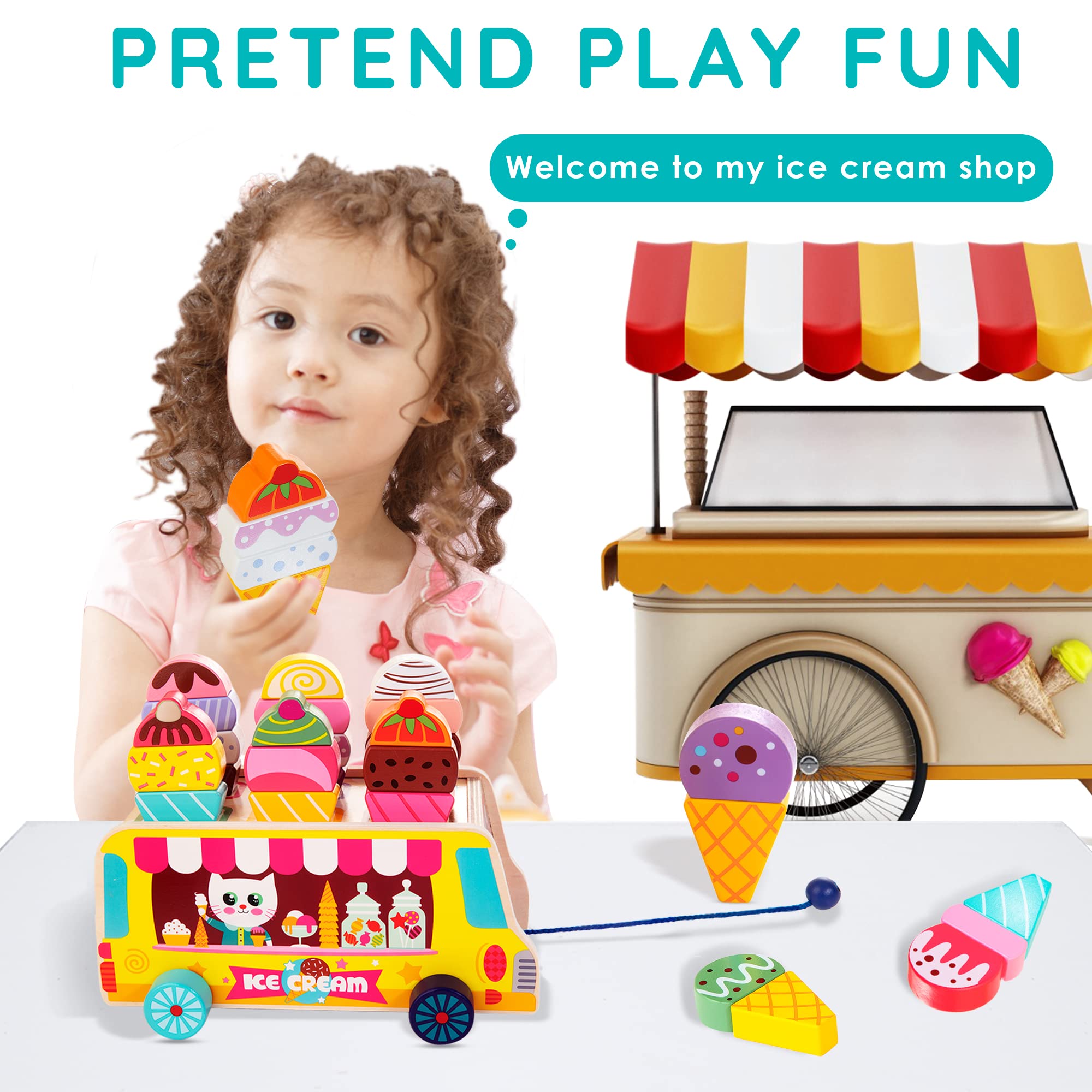 WOODMAM HelloWood colorful toppings pieces aiding pattern recognition during play.
