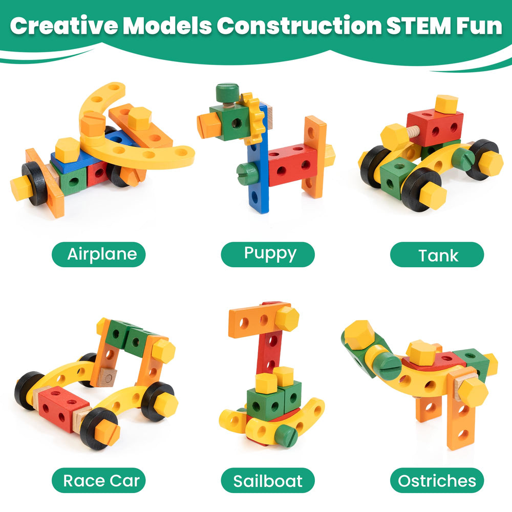 WOODMAM design cards encourage kids to build animals and machines