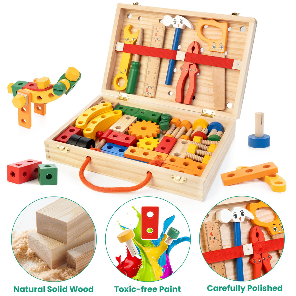 WOODMAM tool set with rounded edges for safety during play