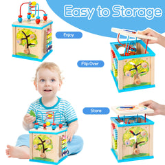 Woodmam learning clock illustrates time concepts with removable clock face.