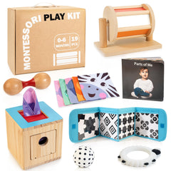 WOODMAM Montessori spinning drum visual and tactile play