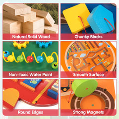 WOODMAM solid wood construction offers durable, non-toxic finish for safe use.