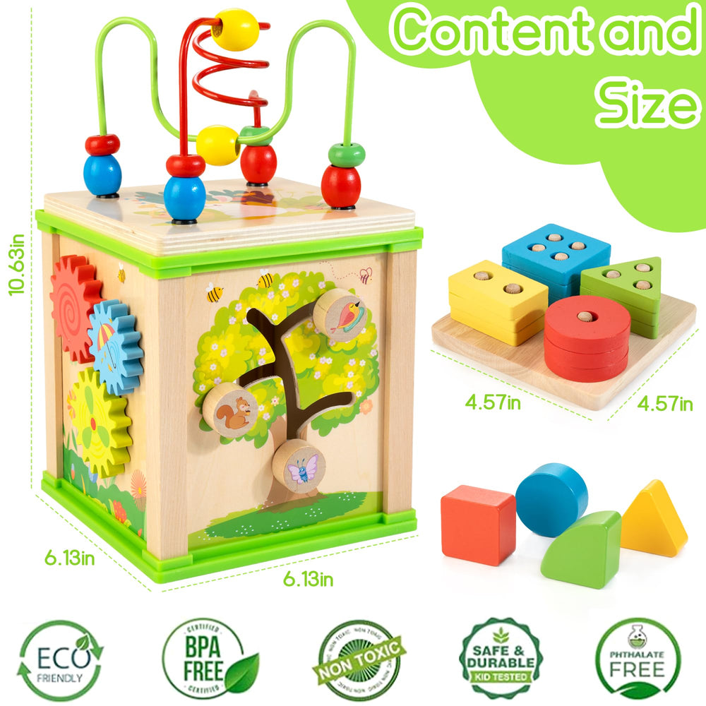 WOODMAM spinning gears demonstrate cause and effect during play