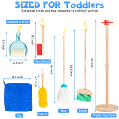 WOODMAM toddler broom to spark pretend cleaning and motor skill practice.