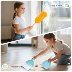 WOODMAM wooden kids cleaning set-hand-brush highlights small-hand friendly tools.