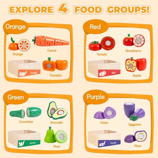 WOODMAM wooden play food vegetables for creative cooking play
