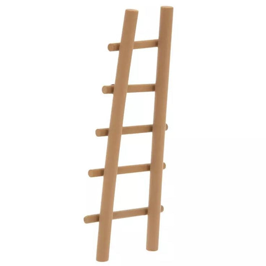 Woodpile Fun unpainted ladder close-up, perfect for dollhouse scenes and fairy diorama setups.