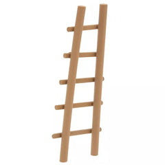 Woodpile Fun unpainted ladder close-up, perfect for dollhouse scenes and fairy diorama setups.