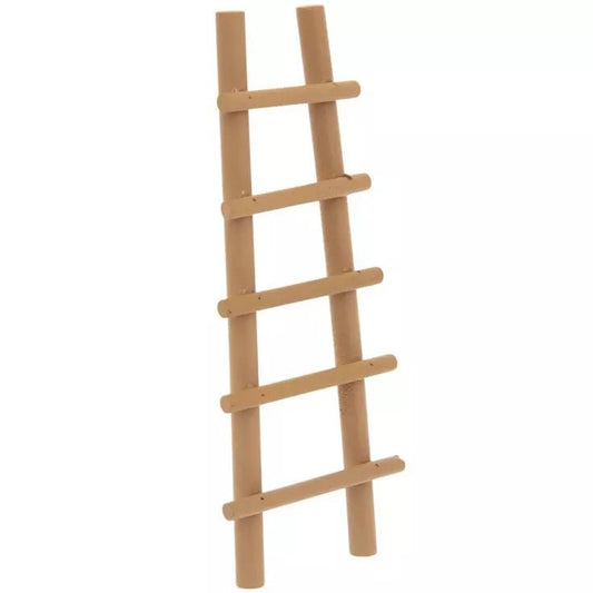 Woodpile Fun miniature wood ladder in dollhouse detail, ideal for crafts and diorama displays.