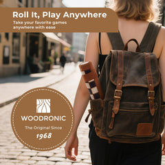 Woodronic brass-weighted pieces stabilize play for smoother moves.