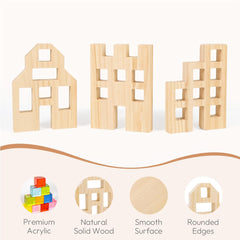 Woodtoe color-rich blocks refract light, inviting exploration and visual-perception play.