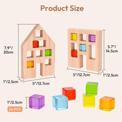 Woodtoe high-rise building play encourages imaginative construction.