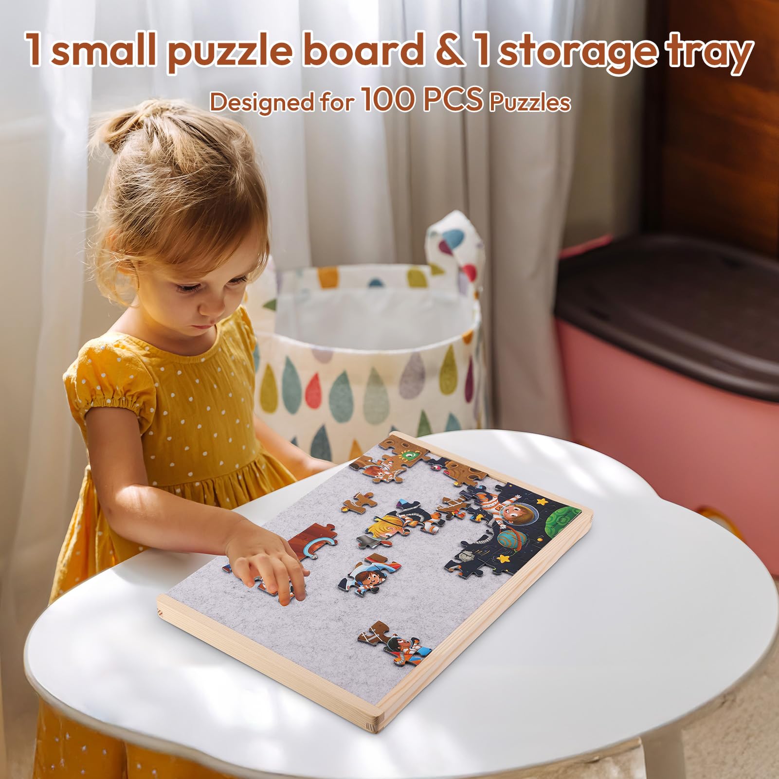 Woodtoe table converts to 300-500-piece puzzle with combined boards.