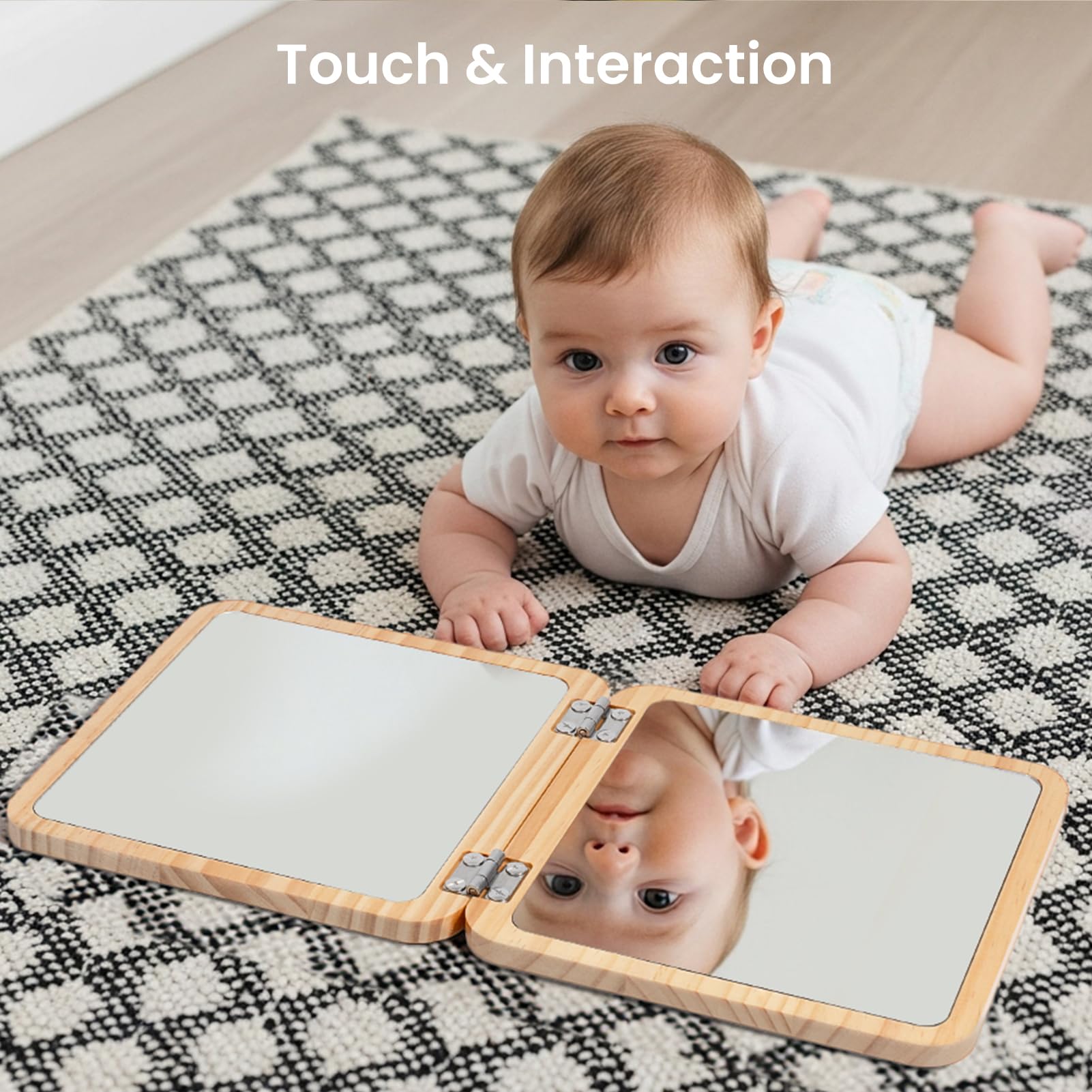 Woodtoe durable shatterproof acrylic mirror for safe infant play.